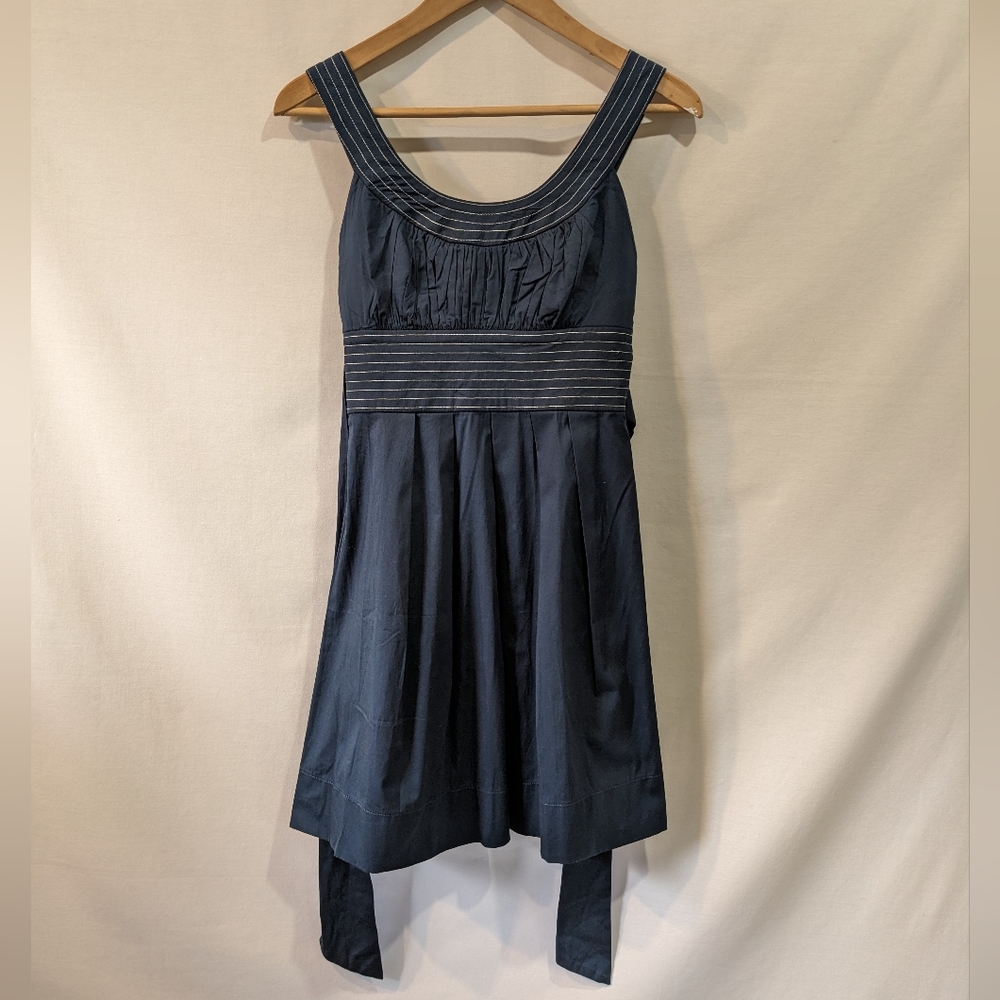 Vintage Trixxi Sailer Nautical Vibe Cotton Dress with Bow Size Juniors 3